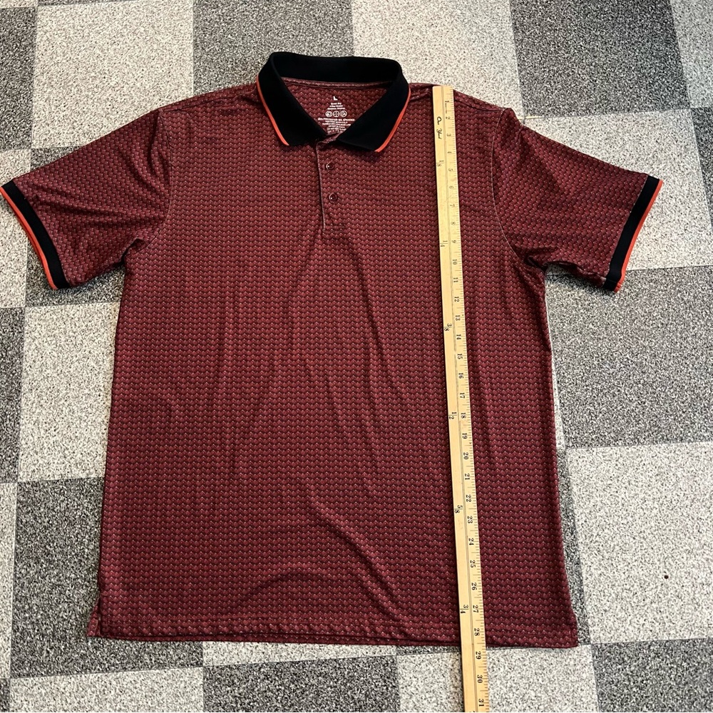 Men's Burgundy Polo Shirt- Size L - Picture 4 of 7
